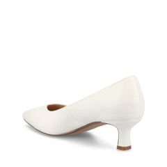 Pammie Kitten Heels in Vegan Leather - White PU