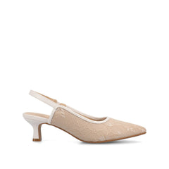 Paulina Kitten Heels in Statement Patent - Bone Lace