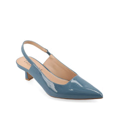 PAULINA Patent Kitten Heels in Wide - Patent Blue