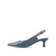 PAULINA Patent Kitten Heels in Wide - Patent Blue
