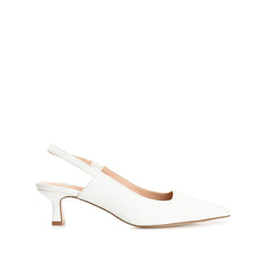 Paulina Slingback Kitten Heels in Patent White
