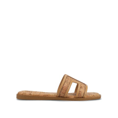 PRIMAH Wide Flat Sandals in Cork