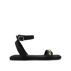 Primrose Ankle Strap Sandals in Black Nubuck