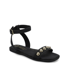 Primrose Ankle Strap Sandals in Black Nubuck