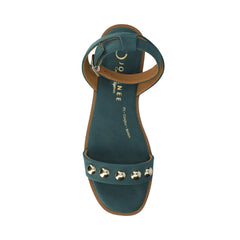 Primrose Ankle Strap Sandals in Teal Nubuck