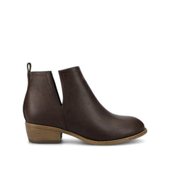 Rimi Block Heeled Booties in Wide Width - Brown PU
