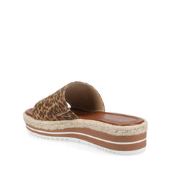 Leopard Rosey Espadrille Wedge Heeled Slide Sandals