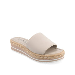 Taupe Rosey Espadrille Wedge Heeled Slide Sandals