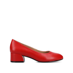SAAR II Block Heel Pumps in Vegan Leather - Red PU