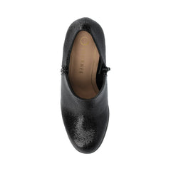SANZI Zip-Up Booties in Faux Suede - Black Lizard