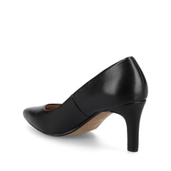 SCYLEE Wide-Fit Leather Stiletto Heels in Black PU