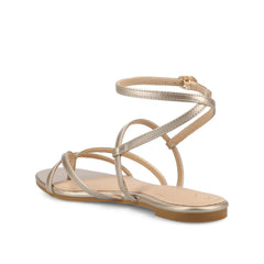 Serissa Crisscross Sandal in Vegan Leather - Champagne