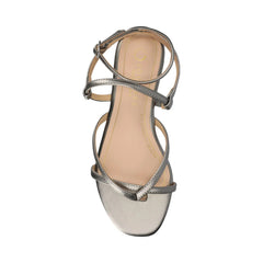 Serissa Crisscross Sandal in Vegan Leather - Pewter