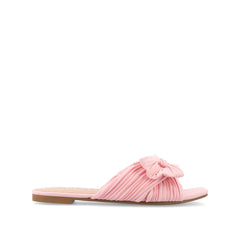 SERLINA Pleated Slide Sandals in Foil - Pink