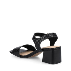 Shaina Open Toe Heels in Black Woven