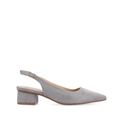 Sylvia Low Block Heels in Wide - Grey