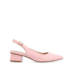 Sylvia Low Block Heels in Wide - Pink