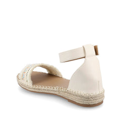 Tristeen Fabric Espadrille Sandals in Bone with Beading