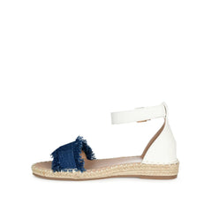 Tristeen Espadrille Sandals in Dark Denim Fabric
