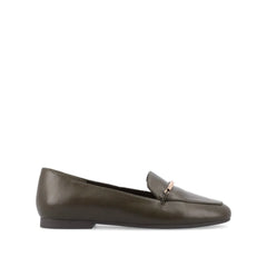 Wrenn Loafer Flats in Vegan Leather - Olive