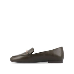 Wrenn Loafer Flats in Vegan Leather - Olive