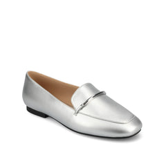 Wrenn Loafer Flats in Vegan Leather - Silver