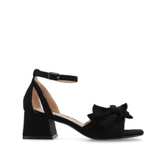 Zevi Strappy Block Heels in Wide Width - Black Fabric