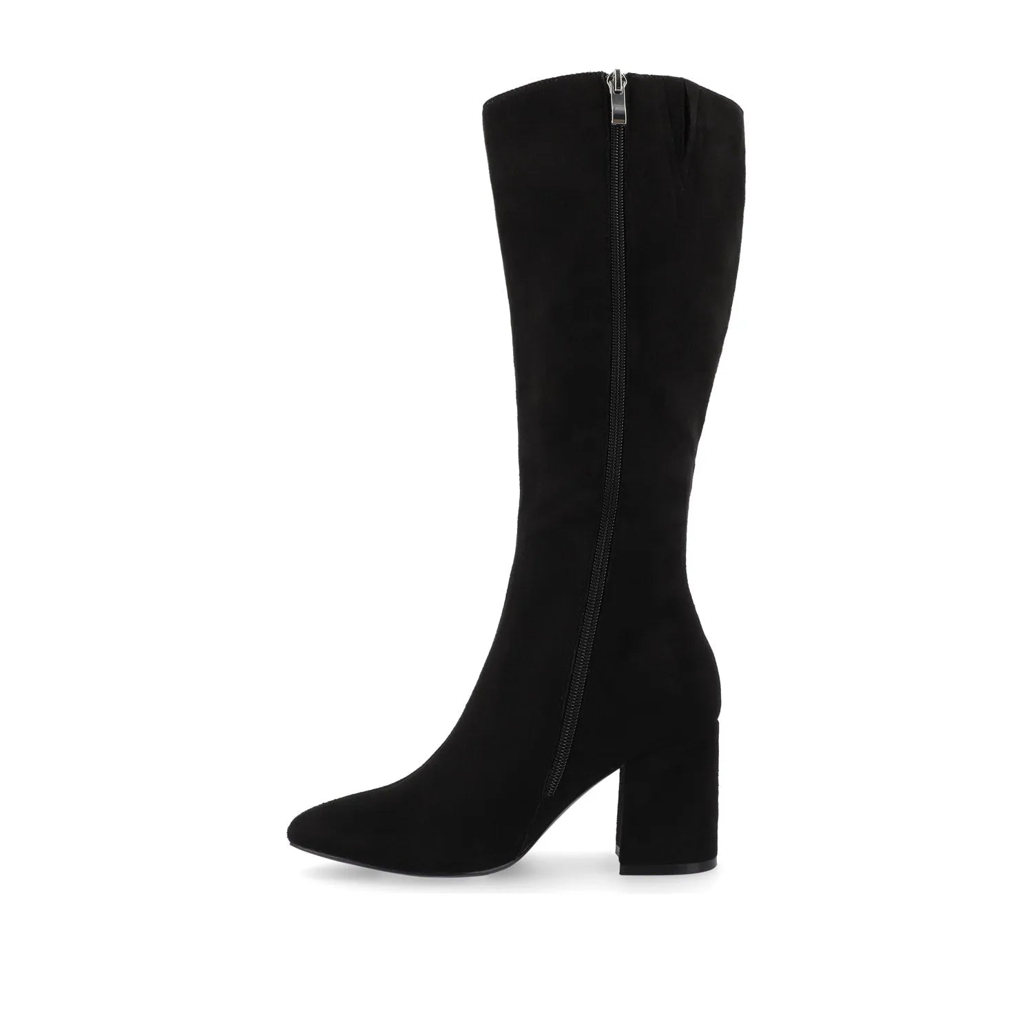 AMEYLIA Knee-High Boots in Black Faux Suede