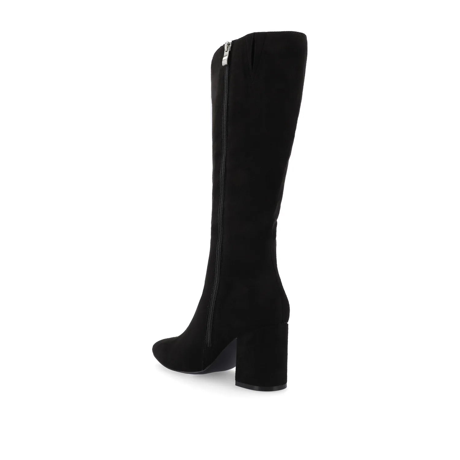 AMEYLIA Knee-High Boots in Black Faux Suede