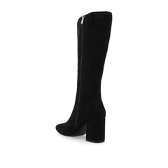 AMEYLIA Knee-High Boots in Black Faux Suede