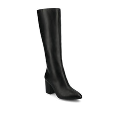 AMEYLIA Knee-High Boots in Extra Wide Calf - Black PU