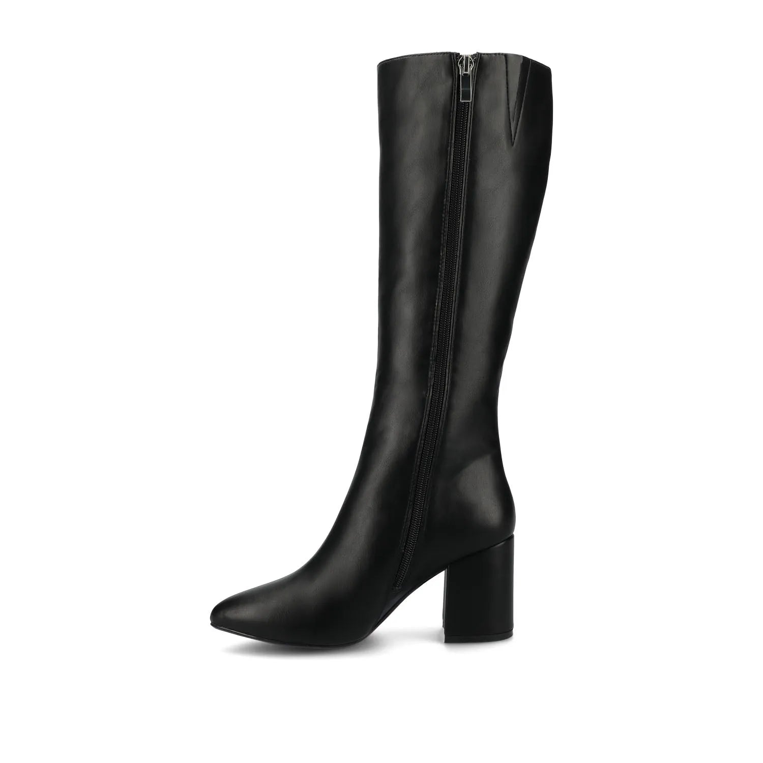 AMEYLIA Vegan Leather Knee-High Boots in Black