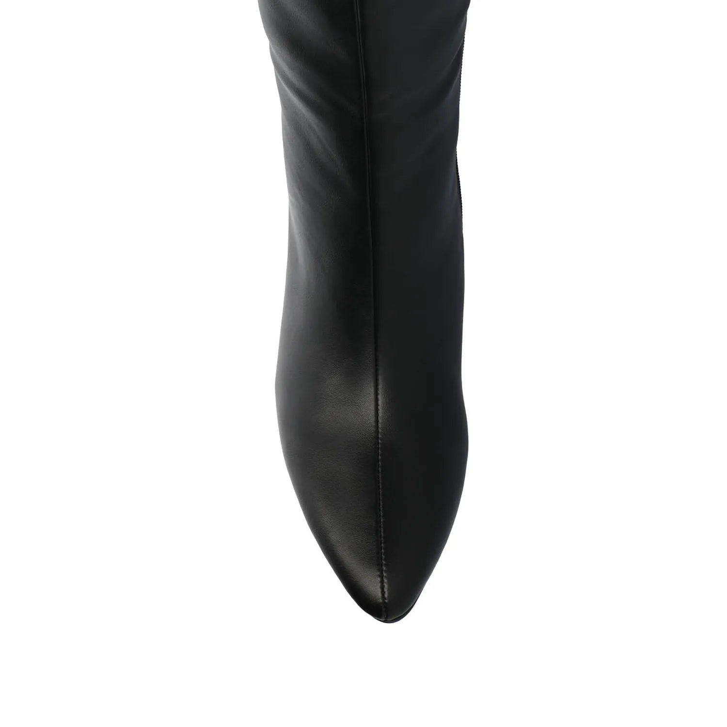 AMEYLIA Vegan Leather Knee-High Boots in Black