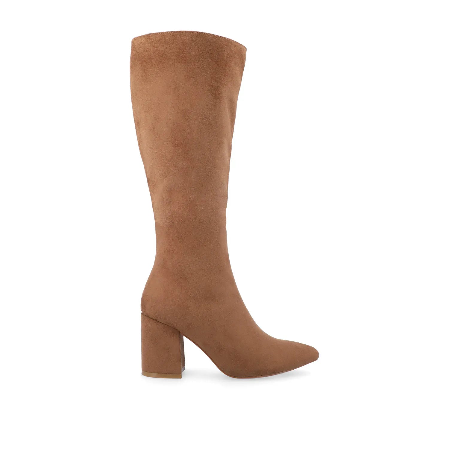 AMEYLIA Knee-High Boots in Tan Faux Suede