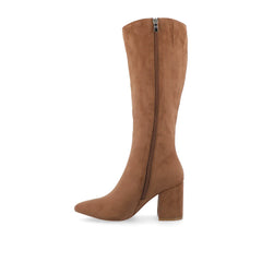 AMEYLIA Knee-High Boots in Tan Faux Suede