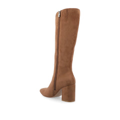 AMEYLIA Knee-High Boots in Tan Faux Suede