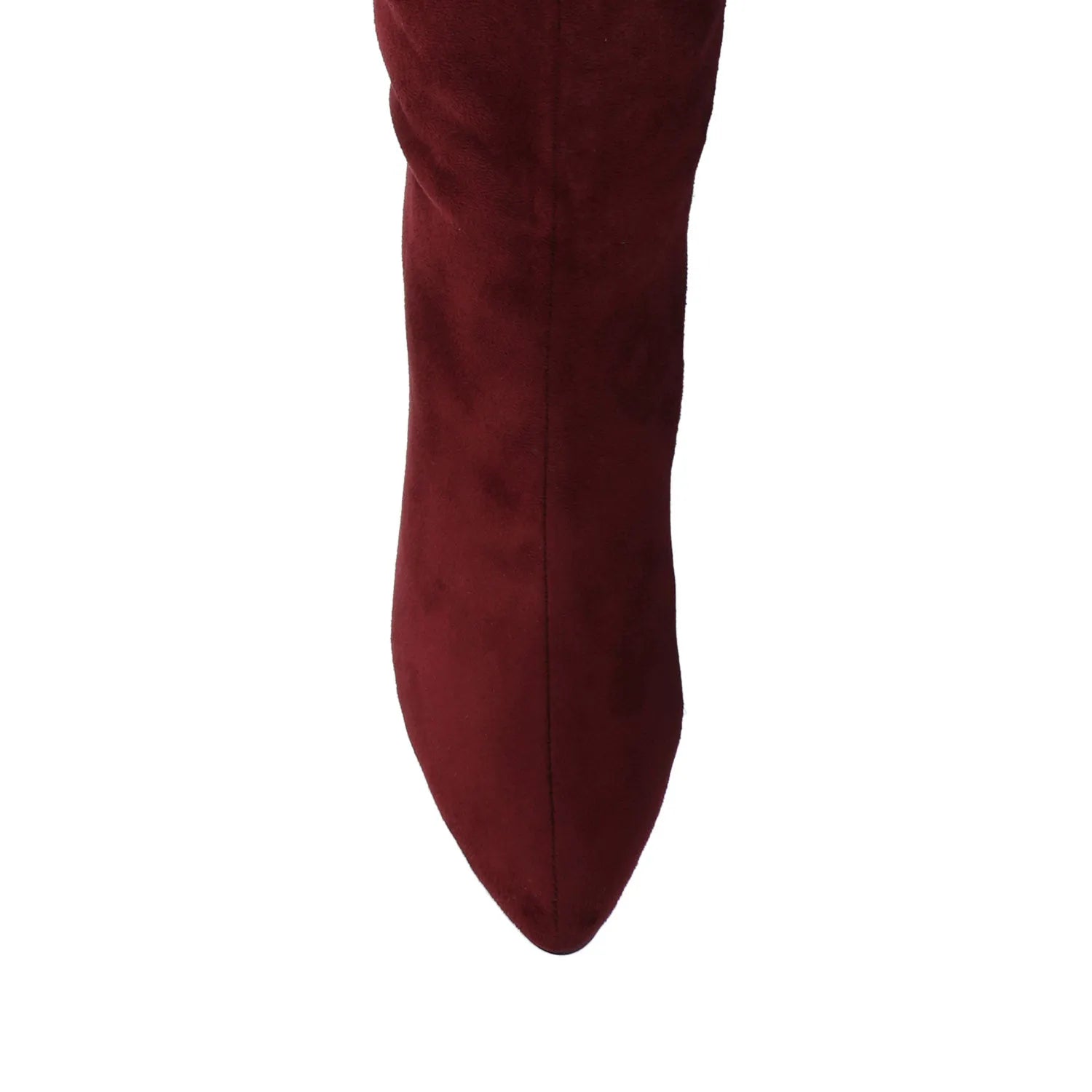 AMEYLIA Wide Calf Knee-High Boots in Oxblood Faux Suede