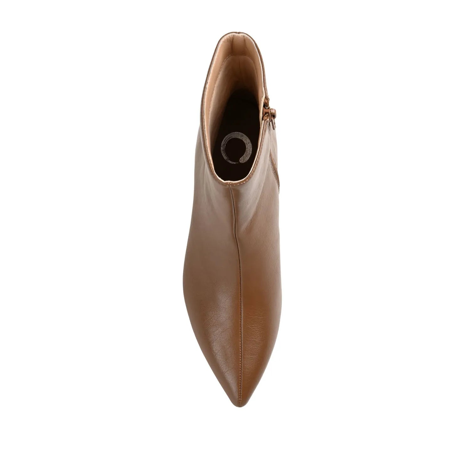 ARELY Wide Fit Pointed Toe Booties in Brown PU