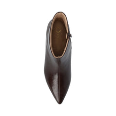 ARELY Wide Calf Pointed Toe Booties in Chocolate