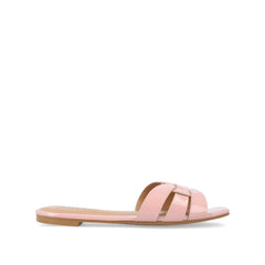 ARRINA Slide Sandals in Statement Patent - Blush Patent