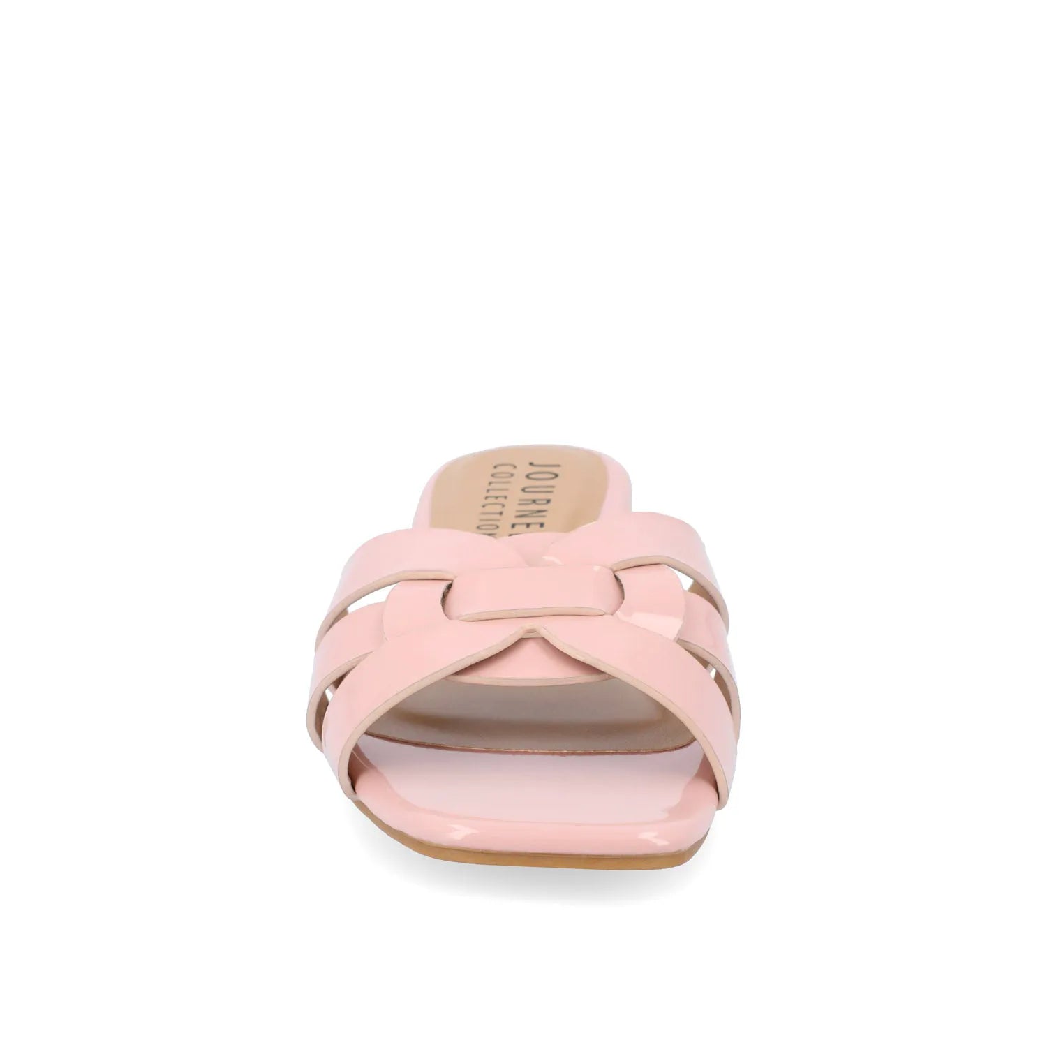 ARRINA Slide Sandals in Statement Patent - Blush Patent