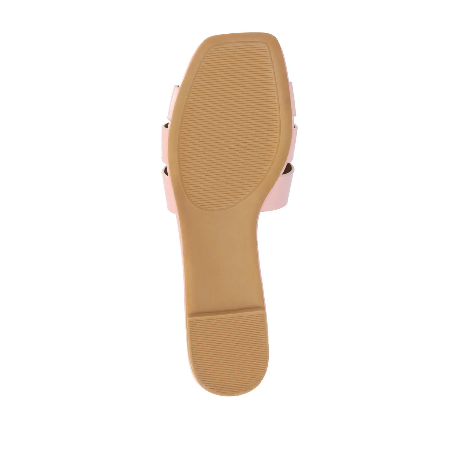 ARRINA Wide Patent Slide Sandals in Blush