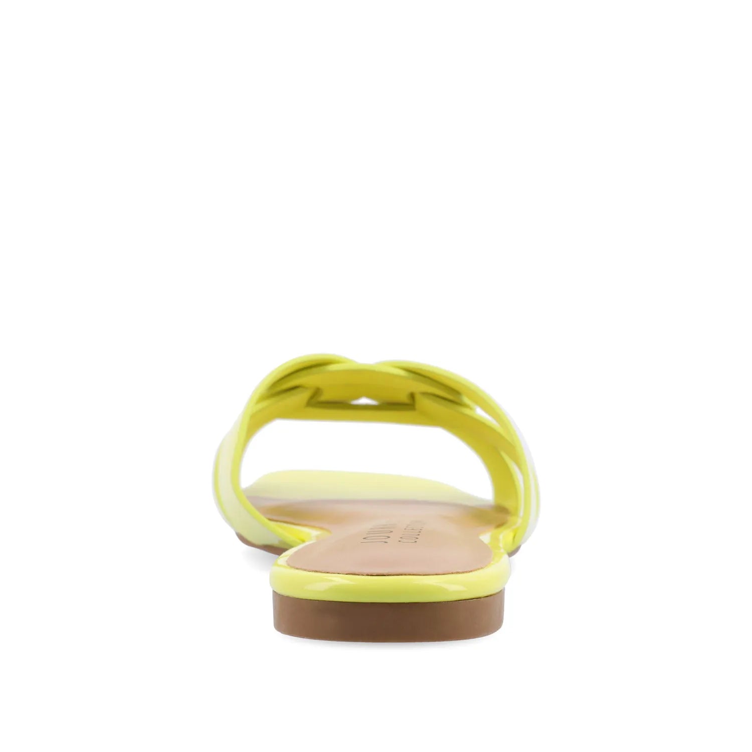 ARRINA SLIDE SANDALS IN STATEMENT PATENT - Yellow Patent