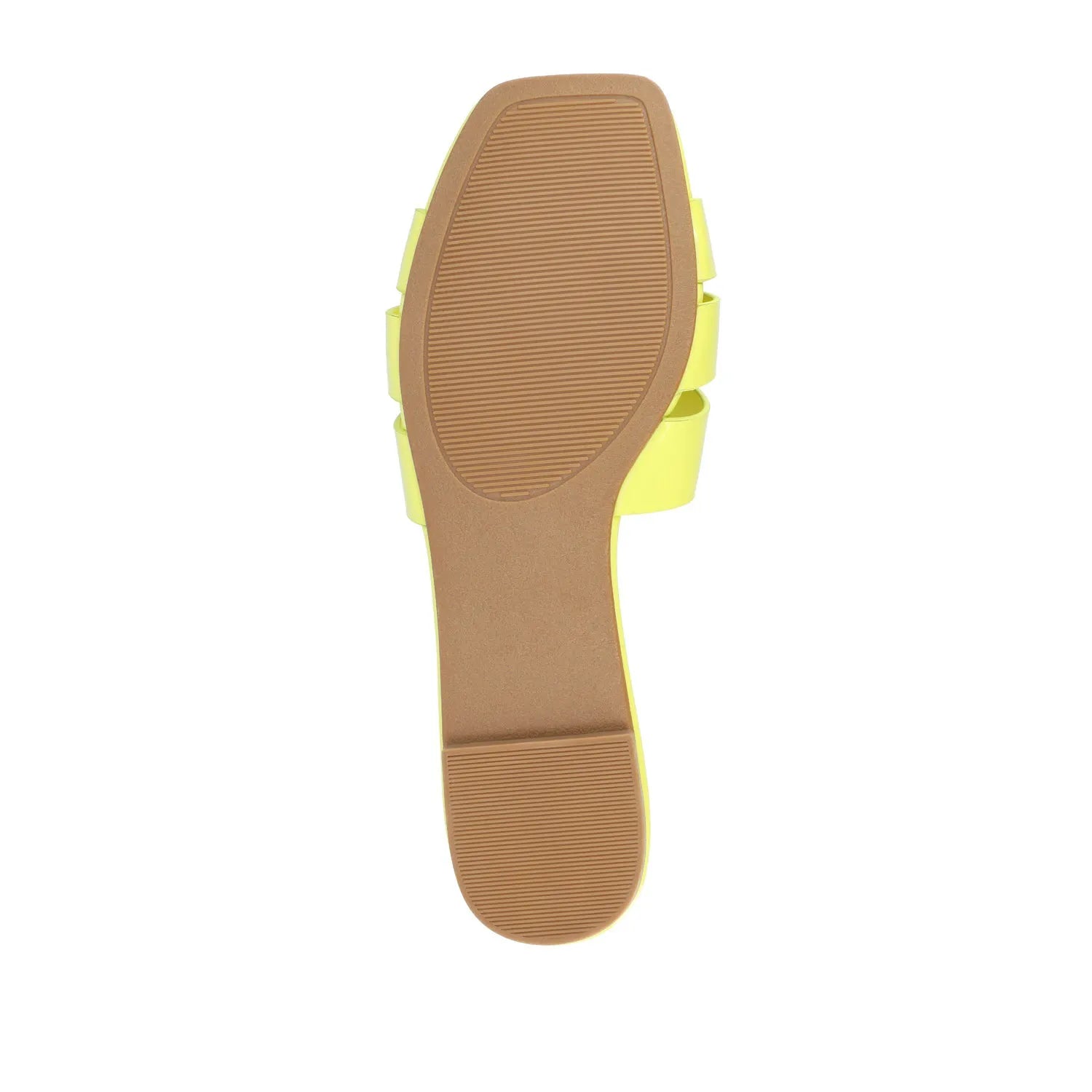 ARRINA Statement Patent Slide Sandals in Wide - Yellow Patent