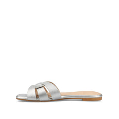 ARRINA Slide Sandals in Basic Patent - Silver PU