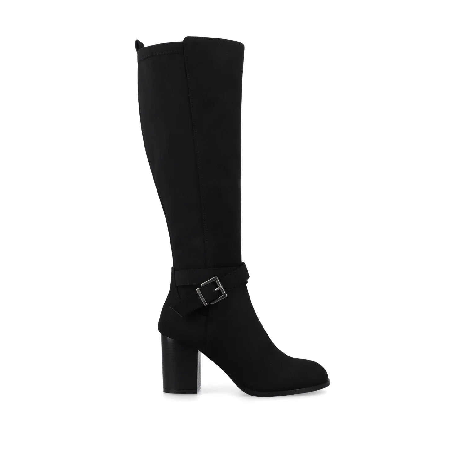 Avalonn Knee-High Dress Boots in Black Suede
