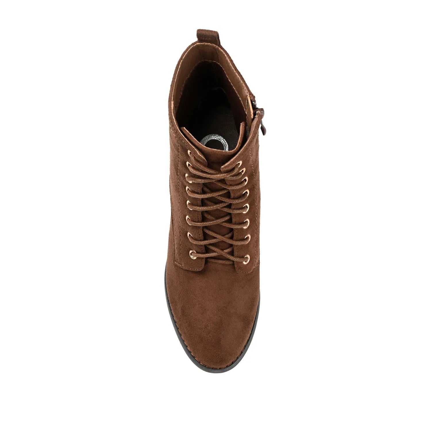 BAYLOR Lace-Up Booties in Faux Suede - Brown