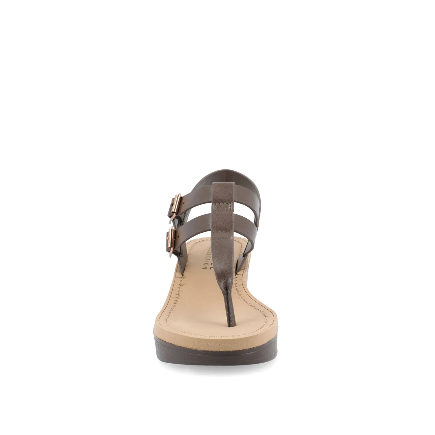 Bianca Wedge Heeled Sandals in Vegan Leather - Brown