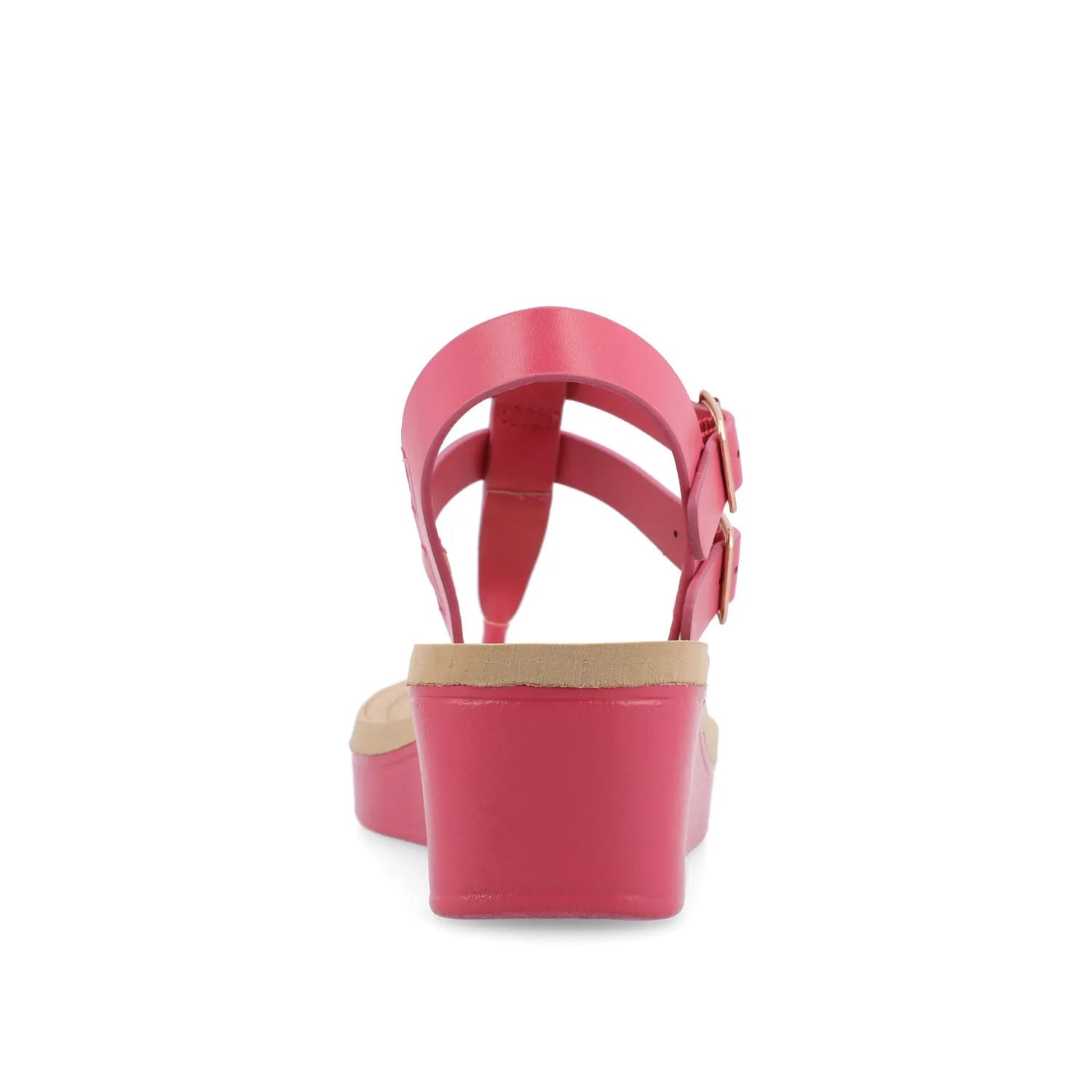 BIANCA WIDE WEDGE SANDALS - PINK