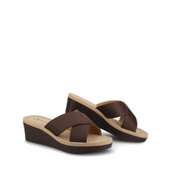 Biara Platform Wedge Sandals in Brown